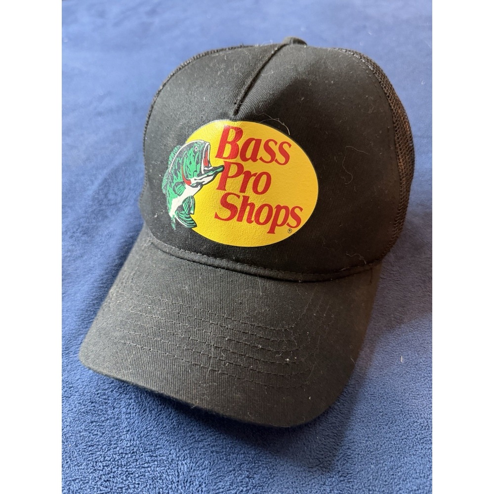 Bass Pro Shops Mens Mesh Classic Trucker Snapback Hat Cap Black BP-032